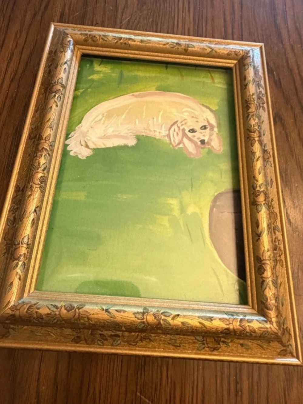 Beloved Dog by Maira Kalman Cream Dog Print framed. Decor home. - Decorative